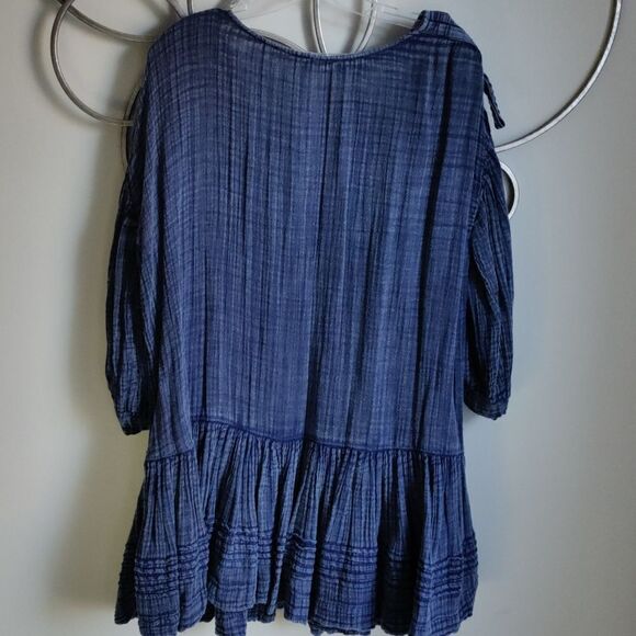 Free People Washed Ashore indigo ruffle dress - Picture 8 of 10